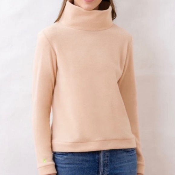Dudley Stephens Park Slope Vello Fleece Long Sleeve Turtleneck Natural Blush‎ XL - Picture 1 of 10